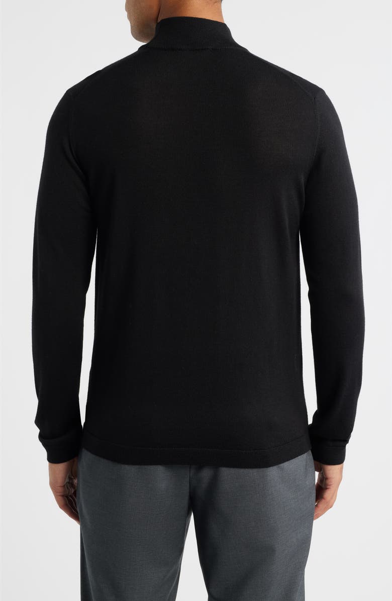 Jack Victor Mock Neck Wool & Silk Sweater, Alternate, color, Black