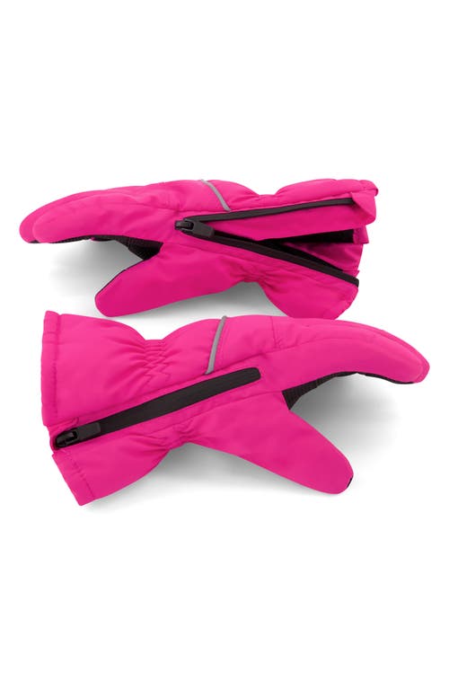 Andy & Evan Kids' Zip Gloves In Pink