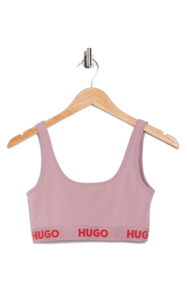 BOSS Sporty Logo Bralette, Alternate, color, Light/ Pastel Purple
