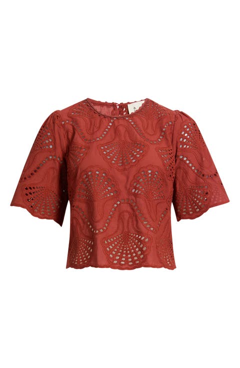 Cannes Eyelet Cotton Top