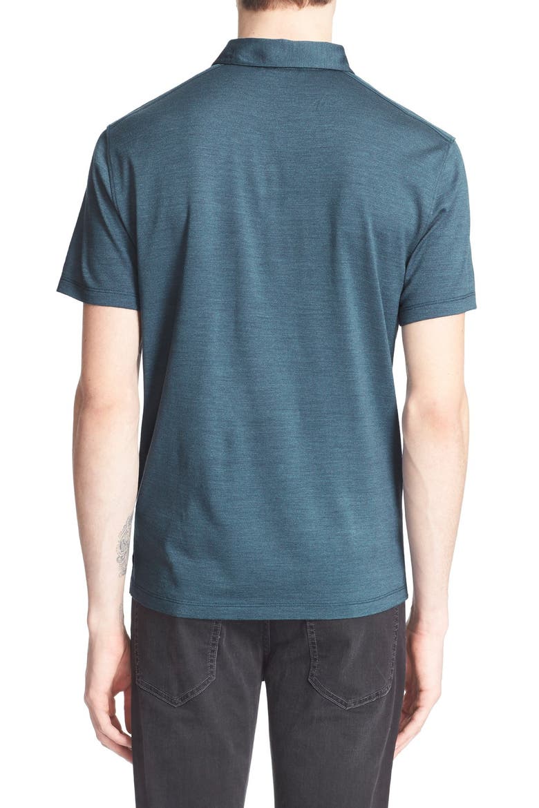 Collection 'Hampton' Silk & Cotton Polo, Alternate, color, SAPPHIRE