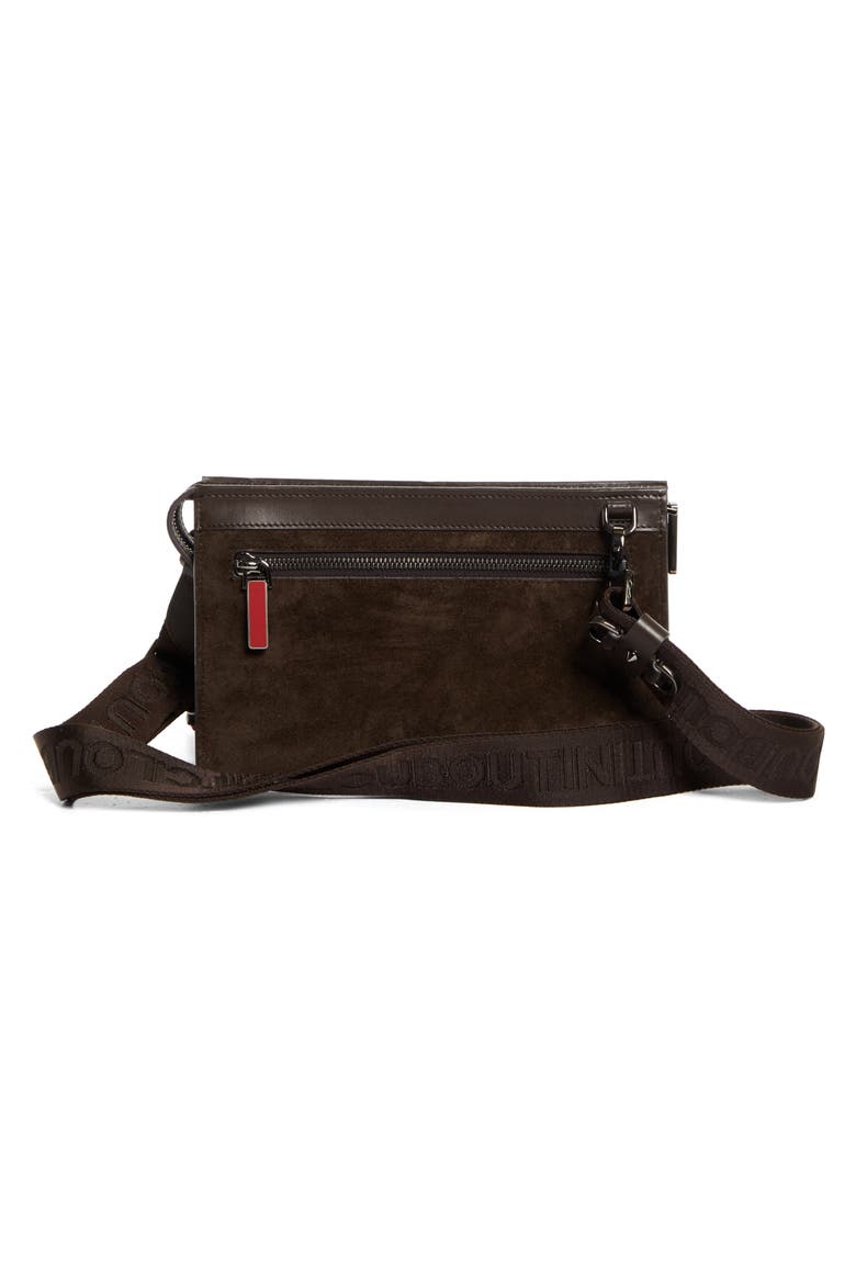Funky Stud Suede Crossbody Bag, Alternate, color, CAFE/ GUN METAL