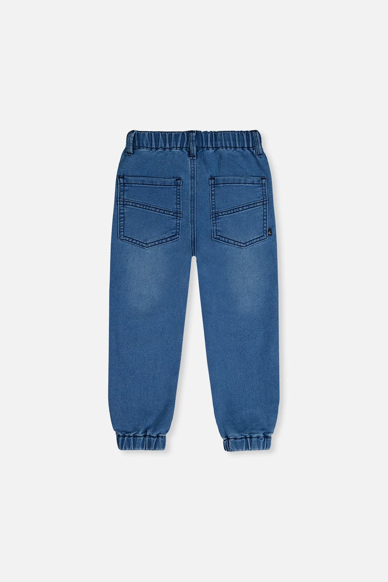 Elastic Cuffs Relaxed French Terry Denim Jogger Pants, Alternate, color, Light Blue Denim