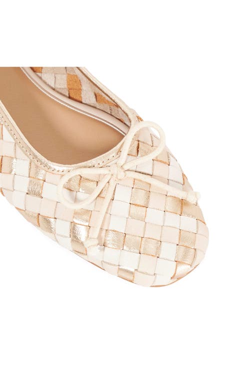 Dune London Heat Leather Ballet Flat In Neutral