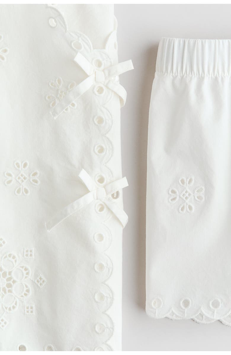 H&M 2-piece Broderie Anglaise Cotton Set, Alternate, color, White