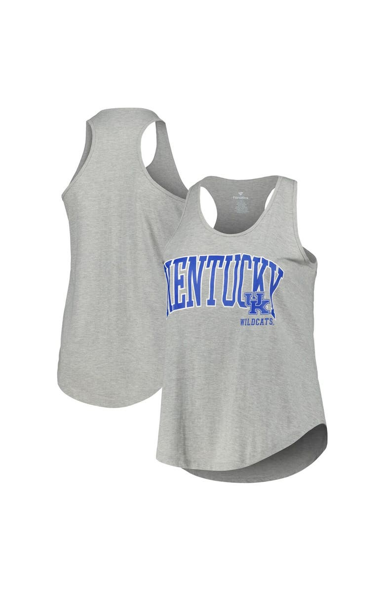PROFILE Women's Profile Heather Gray Kentucky Wildcats Arch Logo Racerback Scoop Neck Tank Top, Main, color, Heather Gray