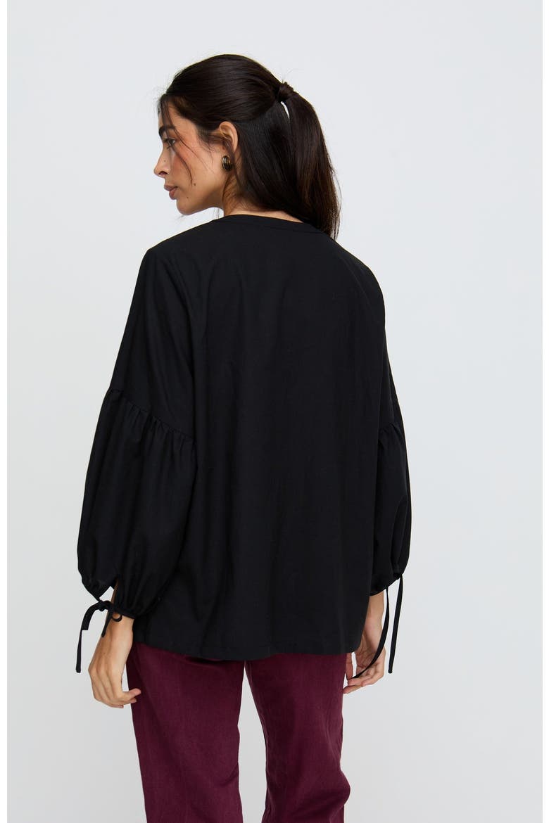 Penny Boxy Embroidered Shirt, Alternate, color, Black