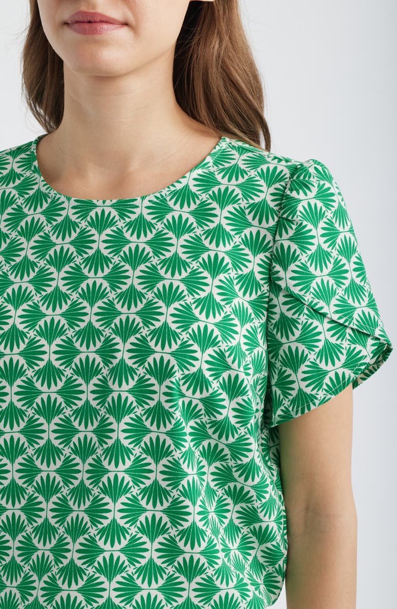 AK ANNE KLEIN Print Tulip Sleeve Top, Alternate, color, 