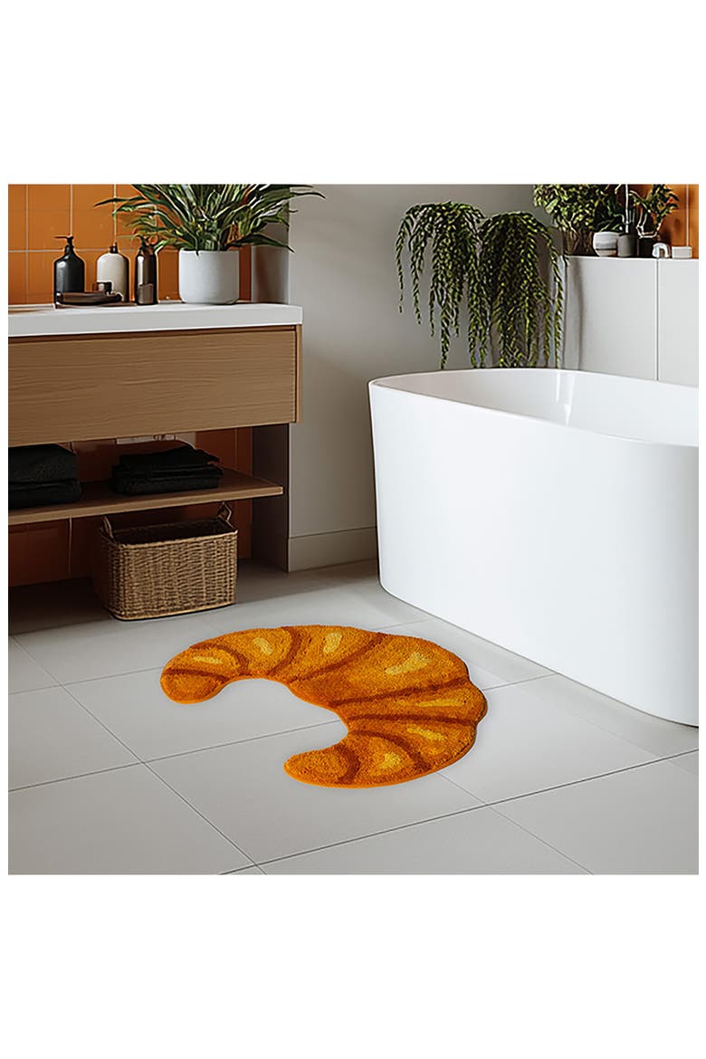 Croissant Bath Rug, Alternate, color, BROWN