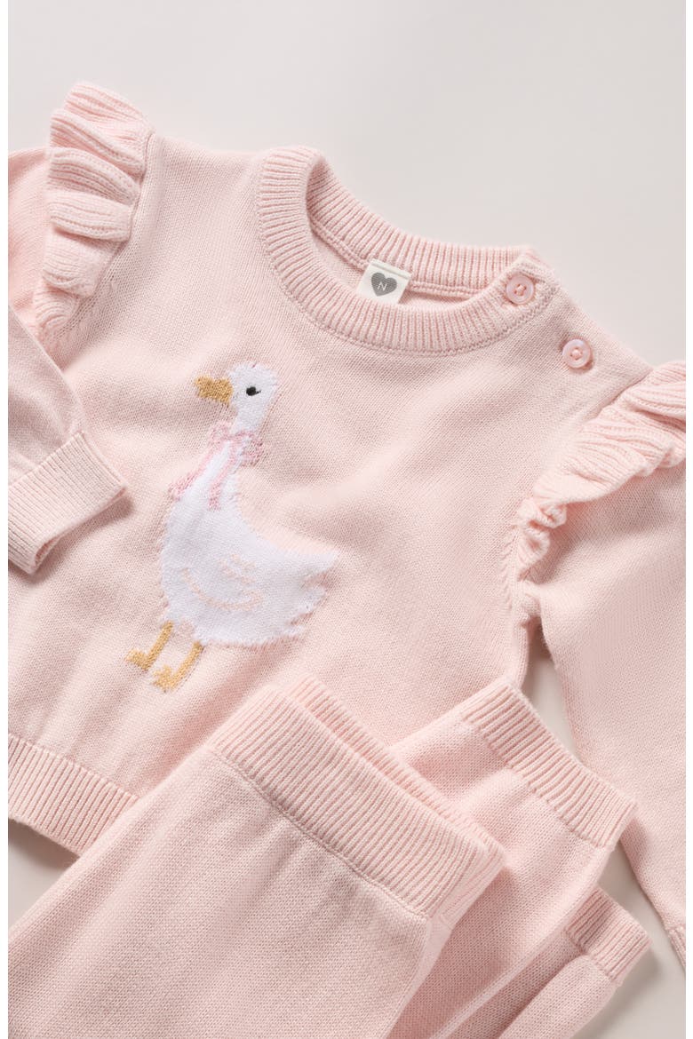 Flutter Sleeve Sweater & Joggers Set, Alternate, color, PINK DOGWOOD GOOSE