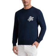 Vilebrequin Men Crewneck Cotton and Cashmere Sweater Turtle
