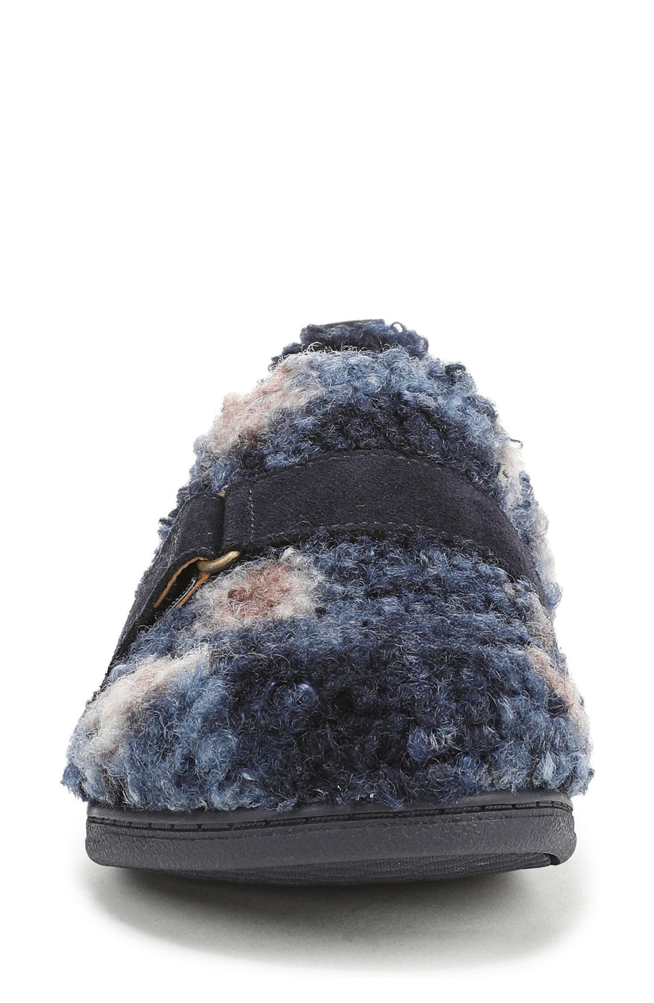 Vionic Imogen Faux Shearling Clog, Alternate, color, Navy Multi