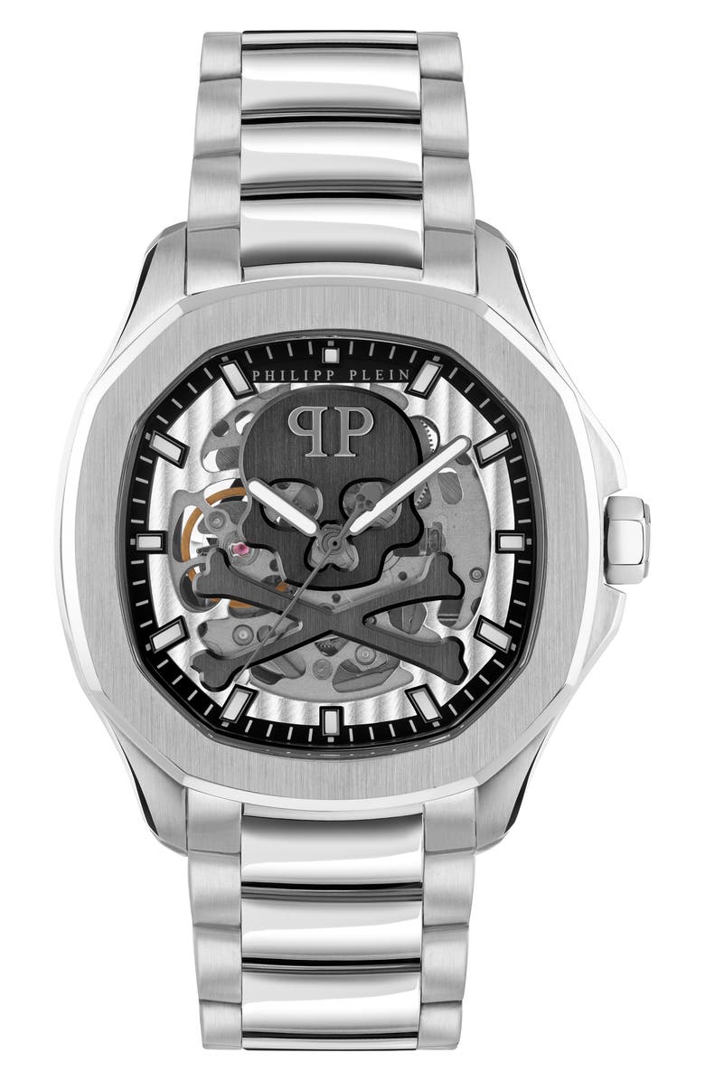 PHILIPP PLEIN Skeleton Spectre Bracelet Watch, 42mm, Main, color, Stainless Steel