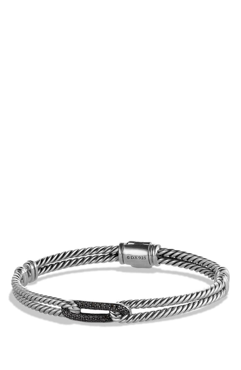 David Yurman Petite Pavé Labyrinth Single Loop Bracelet with Diamonds in Gold, Main, color, 