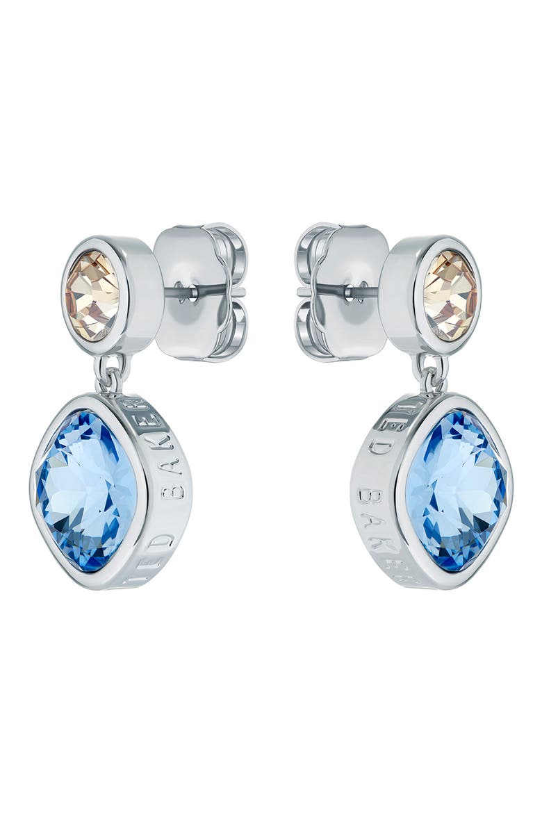 Craset Crystal Drop Earrings, Alternate, color, SILVER/ BLUE/ GOLDEN CRYSTAL