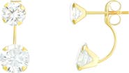 CANDELA JEWELRY 10K Gold Cubic Zirconia Front/Back Stud Earrings