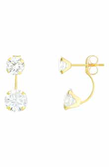CANDELA JEWELRY 10K Gold Cubic Zirconia Front/Back Stud Earrings