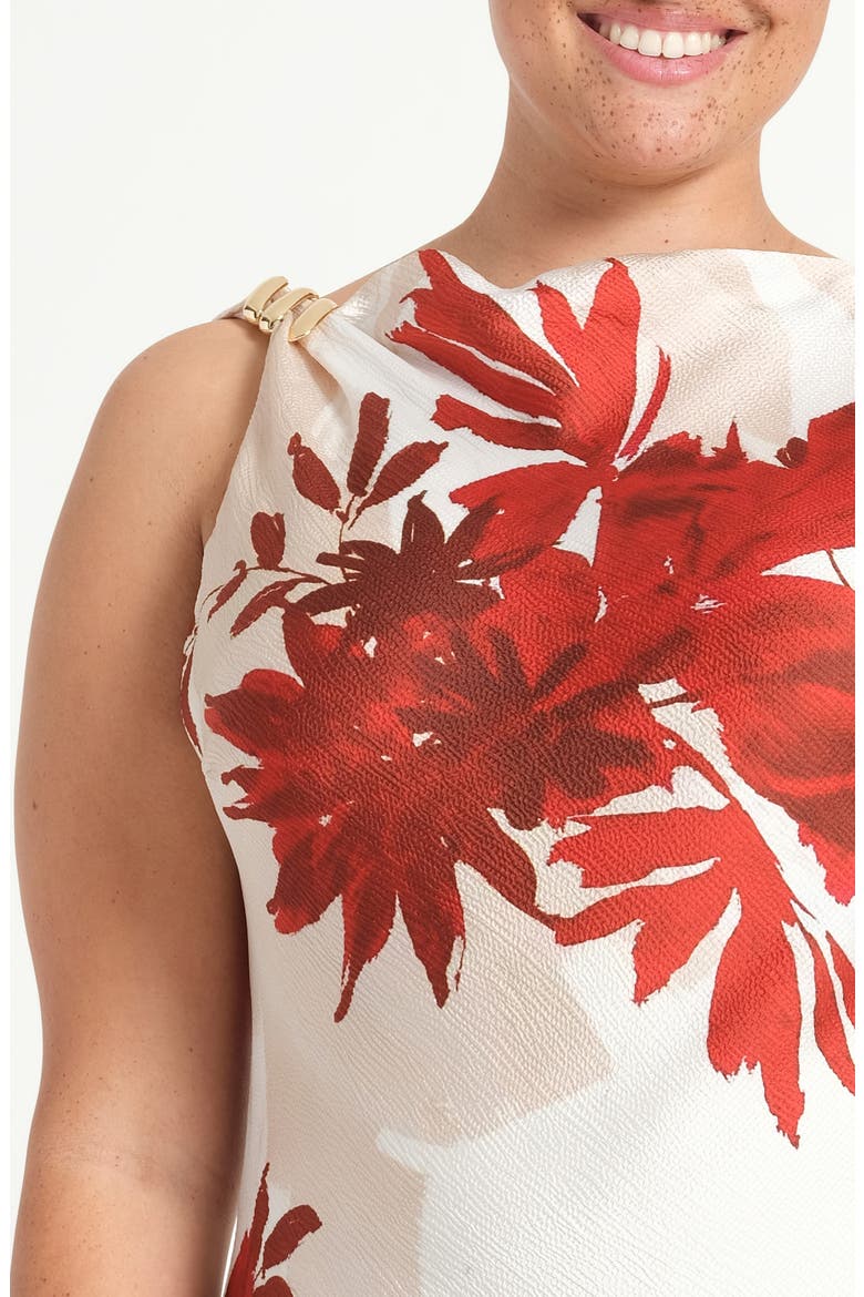 Maisie Floral Cowl Neck Sheath Dress, Alternate, color, NATURAL ROSA