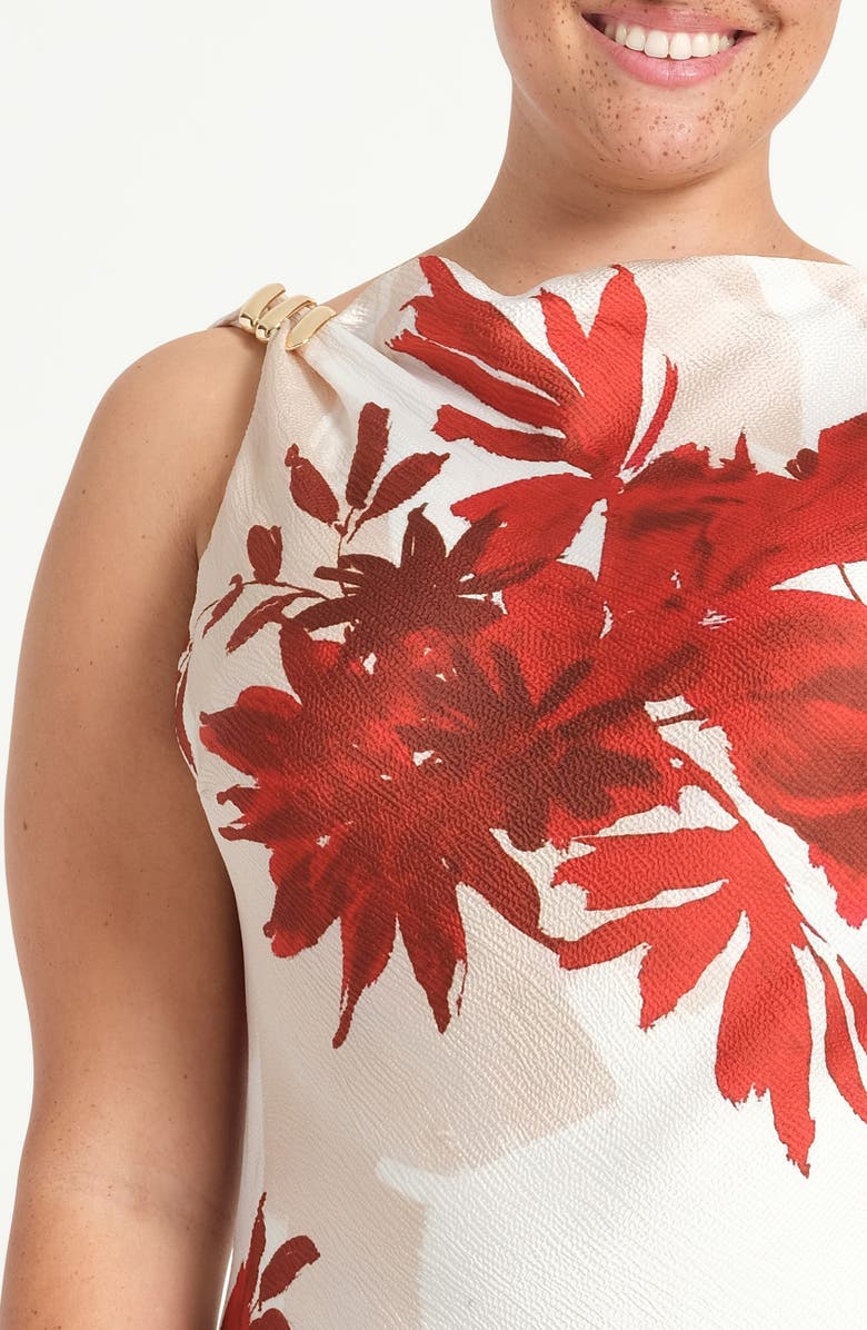 Estelle Maisie Floral Cowl Neck Sheath Dress, Alternate, color, Natural Rosa