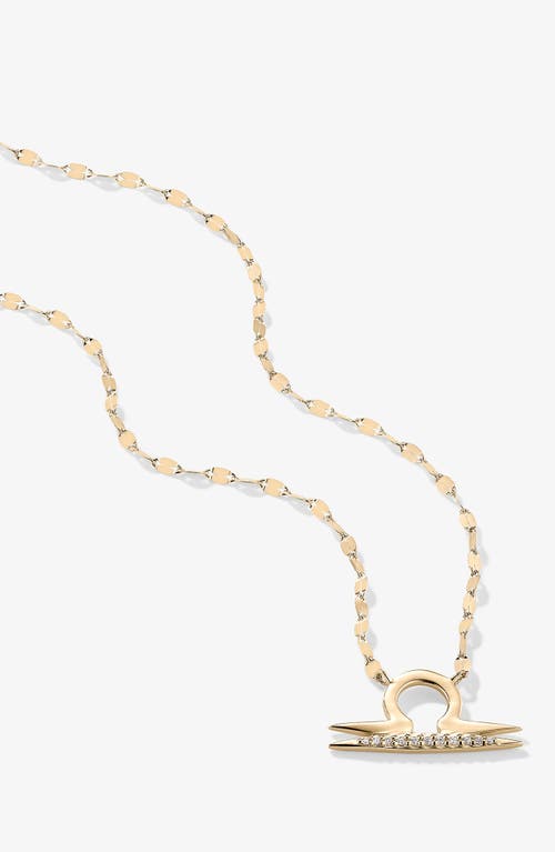 Lana Zodiac 14k Yellow Gold Diamond Libra Pendant Necklace In Gold