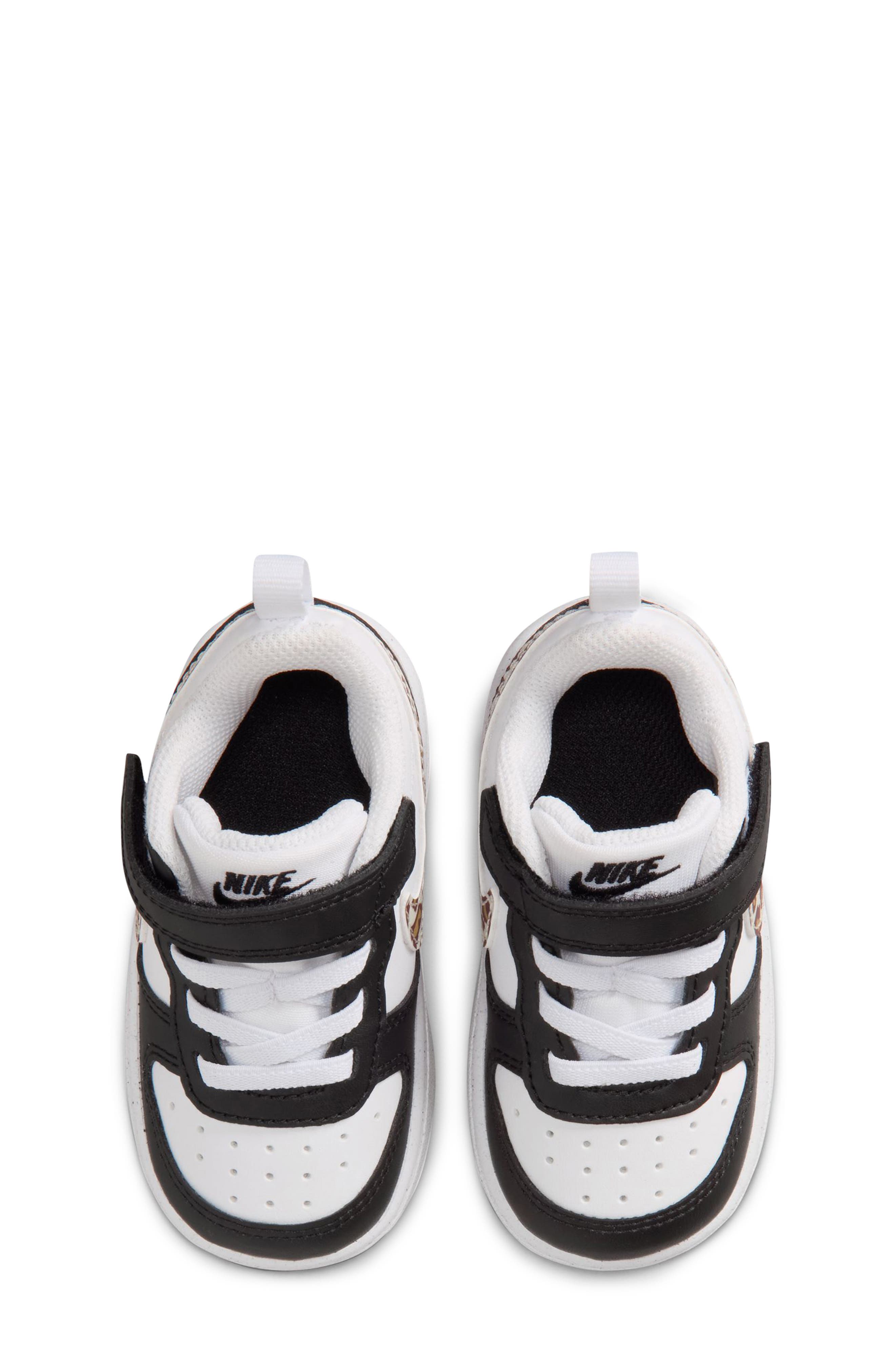 Nike Kids' Court Borough Low Top Sneaker, Alternate, color, Black/ White/ Gum Brown