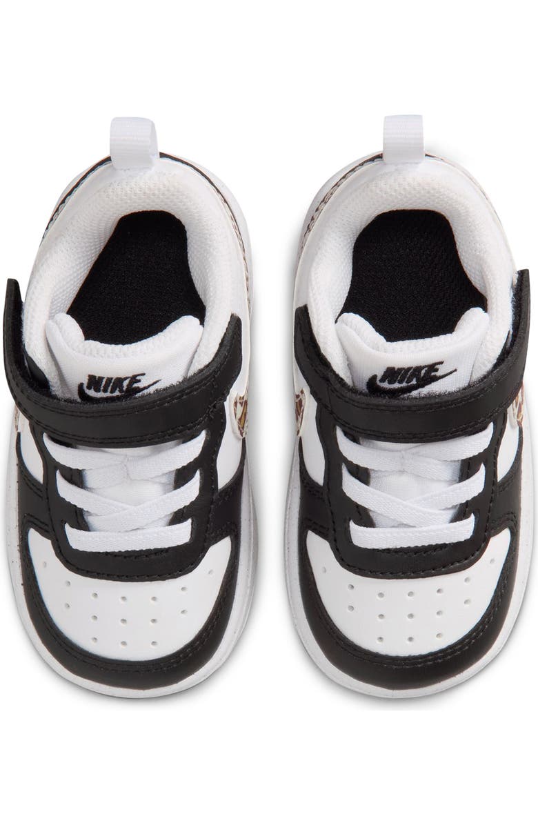 Nike Kids' Court Borough Low Top Sneaker, Alternate, color, Black/ White/ Gum Brown