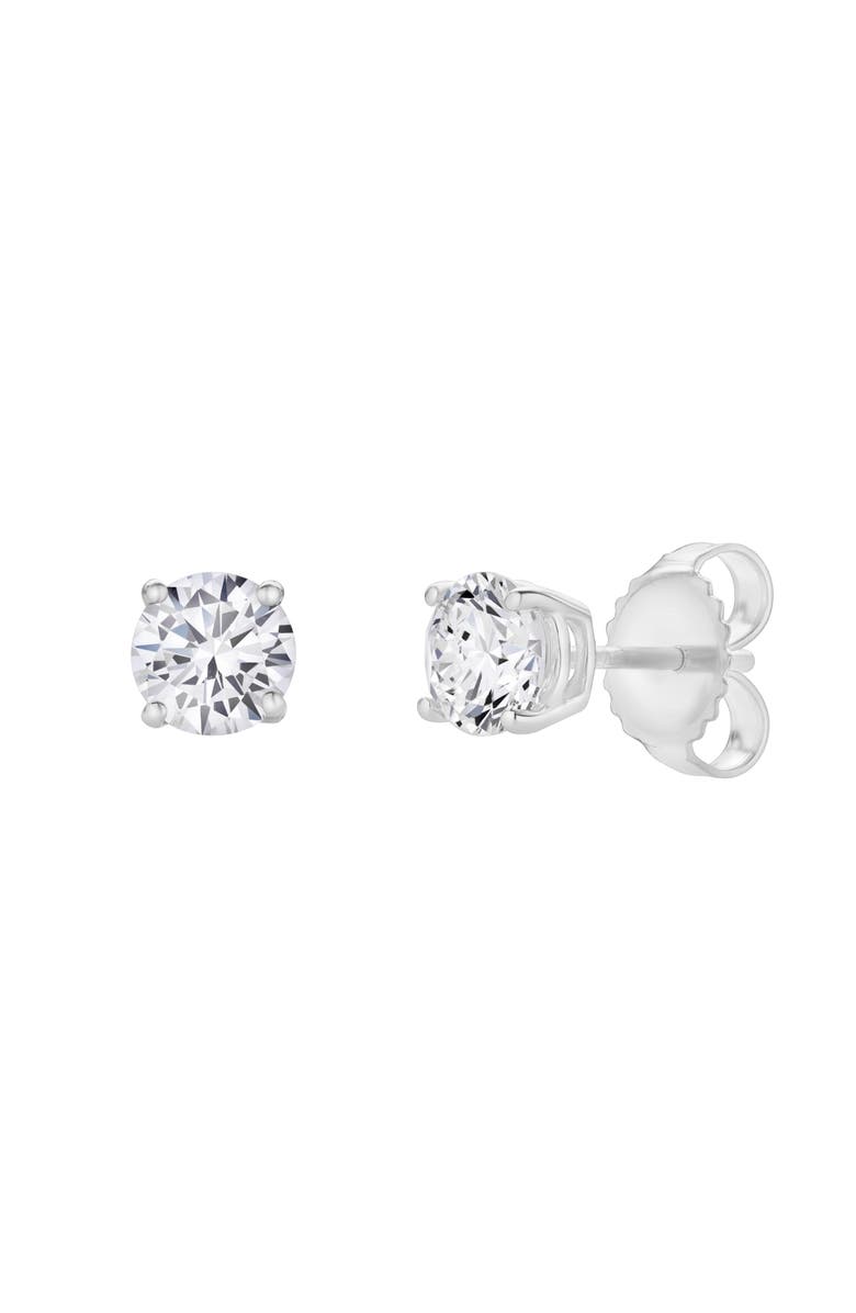 LuvMyJewelry Valeria 14K Gold Lab Grown Round Solitaire Diamond Earrings - 0.75 Ct, Alternate, color, 14K White Gold