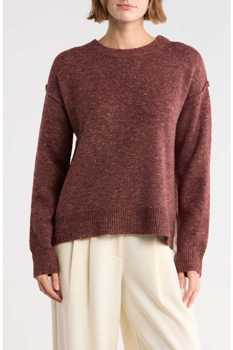 Drop Shoulder Sweater, Main, color, BERRY
