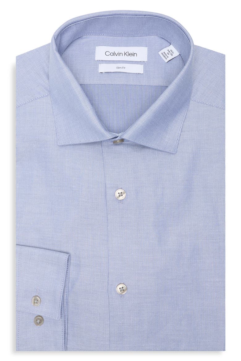 Slim Fit Cotton Dress Shirt, Main, color, DENIM