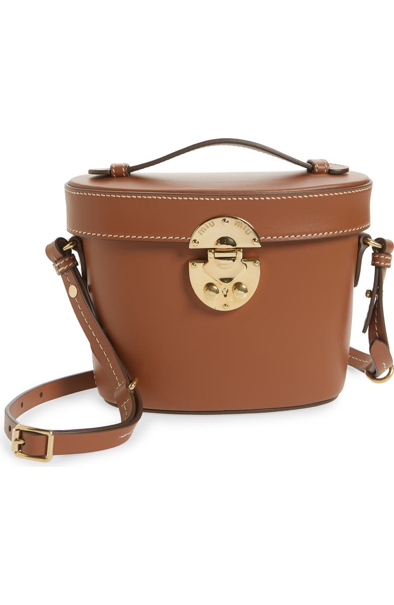 Miu Miu City Vanity Calfskin Leather Crossbody Bag, Main, color,