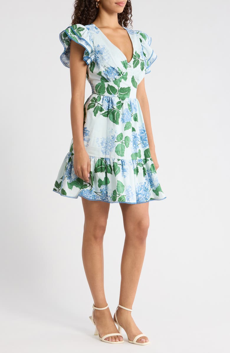 SUGARLIPS Mirla Floral Ruffle Minidress, Alternate, color, 