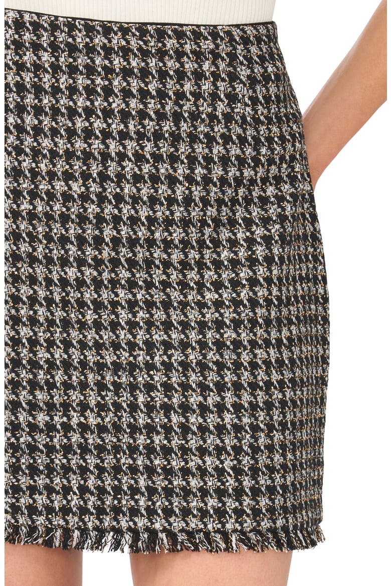 Gold Flecked Tweed Miniskirt, Alternate, color, RICH BLACK