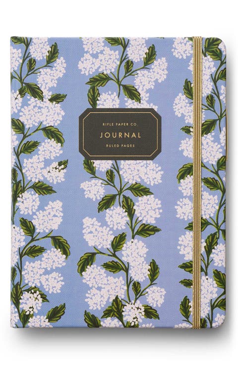 Hydrangea Canvas Journal with Pen