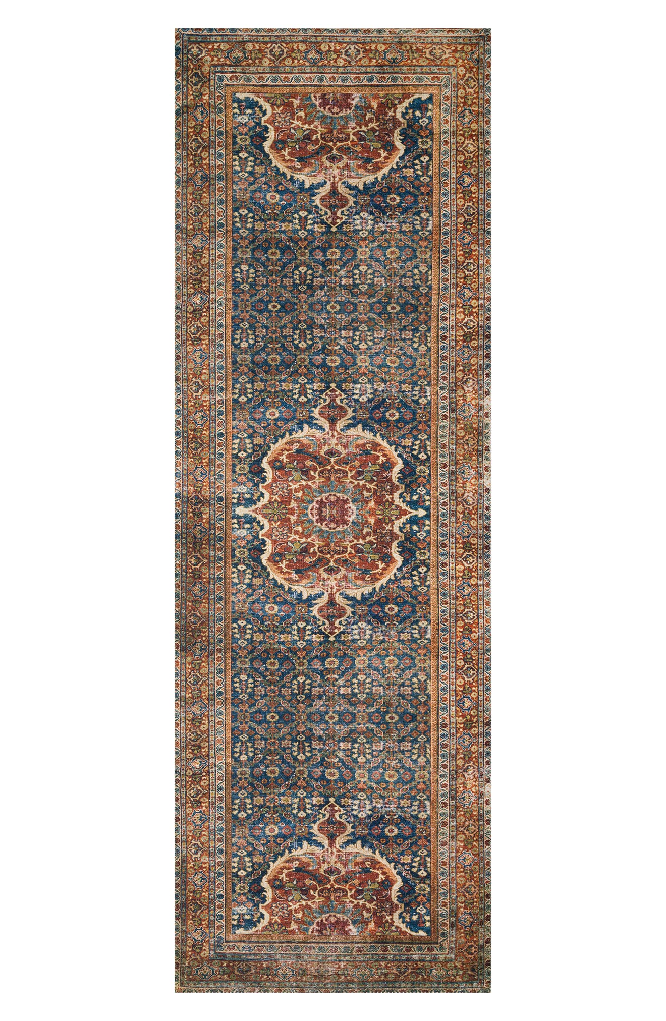 LOLOI II Layla Rug - Cobalt Blue/Spice
