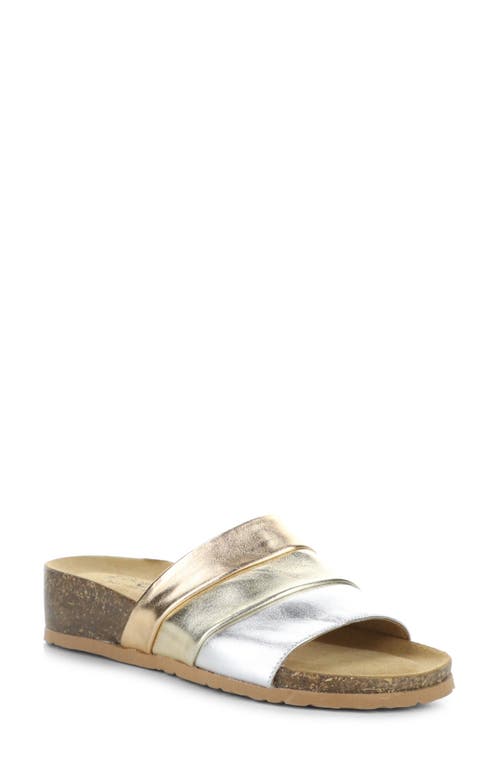 Bos. & Co. Libby Platform Wedge Slide Sandal In Pearl Combo