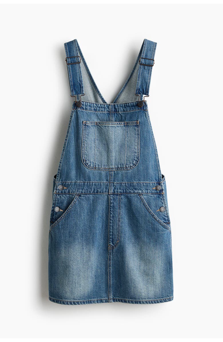 H&M Denim Dungaree Dress, Main, color, Denim Blue