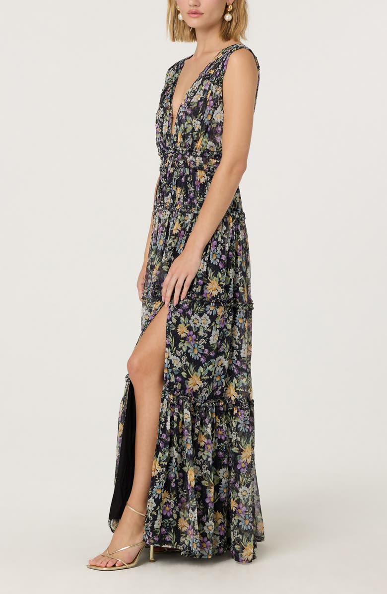 ASTR the Label Edessa Sleeveless Maxi Dress, Alternate, color, Black Floral