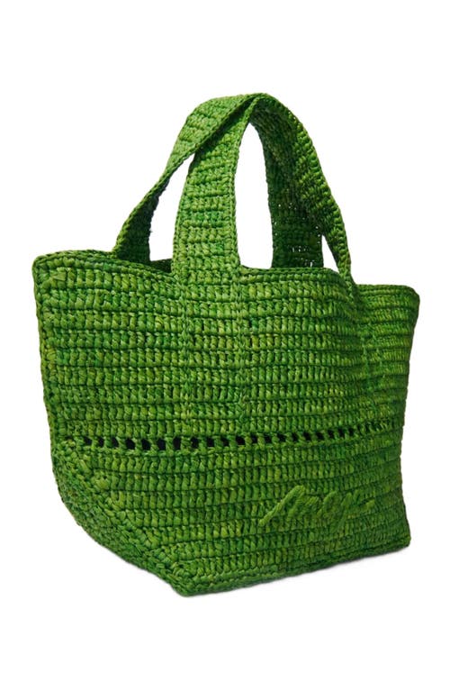 Maje Womens Verts Brand-embroidered Raffia Tote Bag