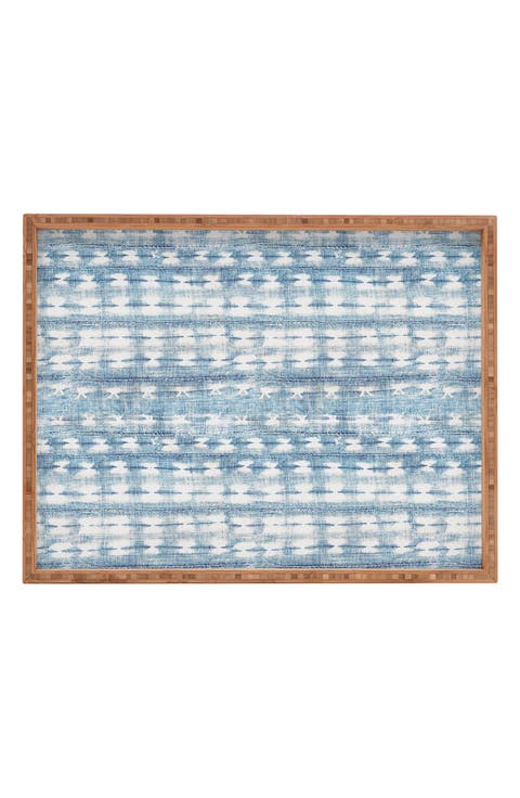 Alison Janssen Rustic Indigo Rectangular Tray