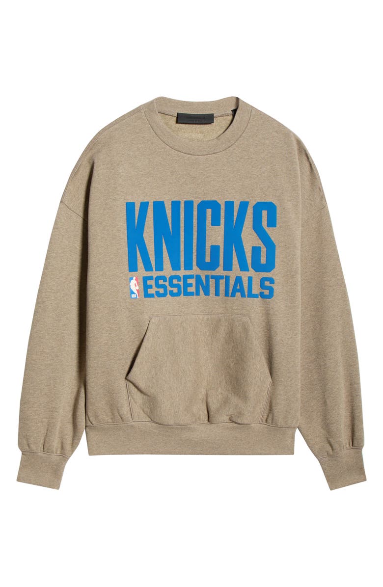 Fear of God Essentials x NBA New York Knicks Graphic Sweatshirt, Alternate, color, Homestead Heather