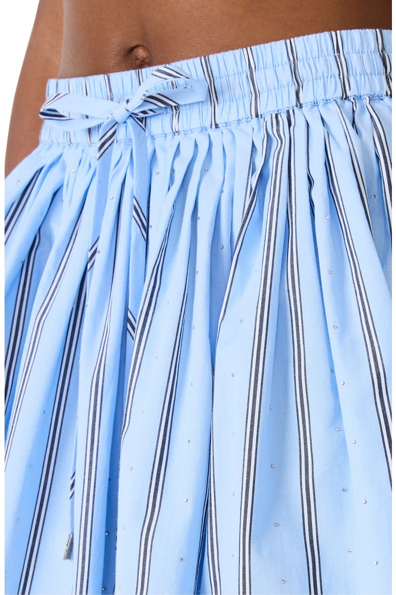 Tyria Stripe Embellished Drawstring Miniskirt, Alternate, color, ESTATE BLUE