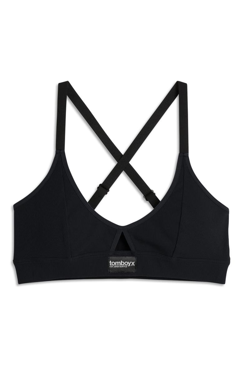 Lounge Rib Bralette, Alternate, color, BLACK