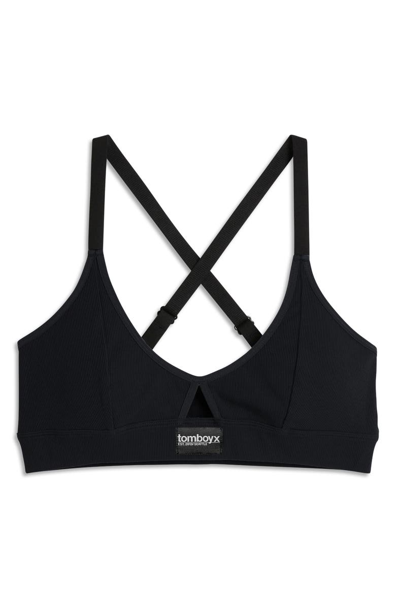 TomboyX Lounge Rib Bralette, Alternate, color, Black