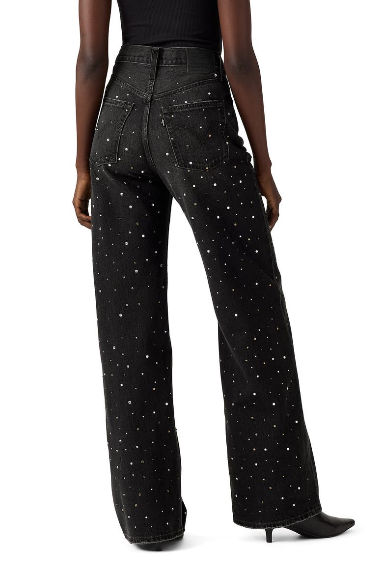 Ribcage High Waist Wide Leg Jeans, Alternate, color, DAZZLE ME SMOKE