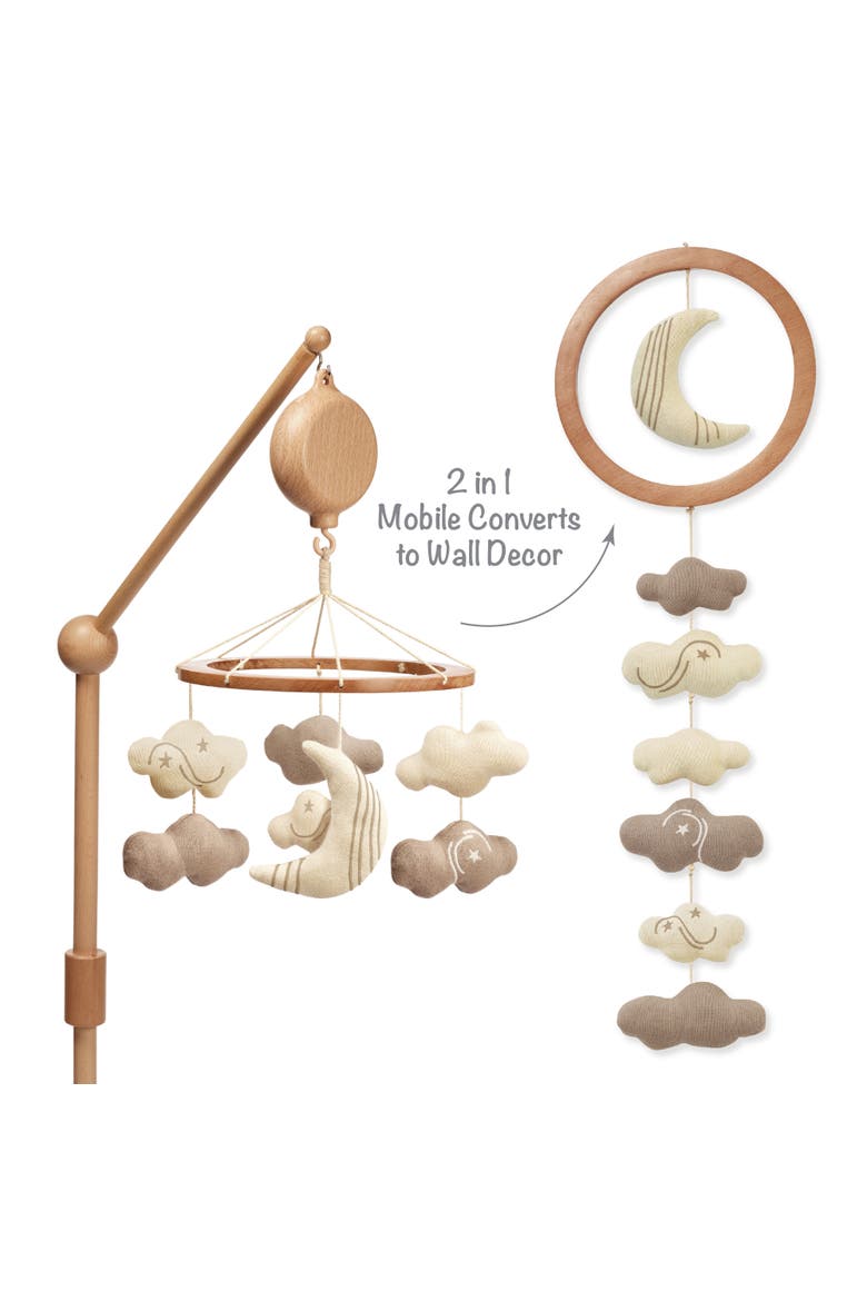 Organic Celestial Wood Baby Crib Mobile Soother Toy/Decor, Alternate, color, Cream