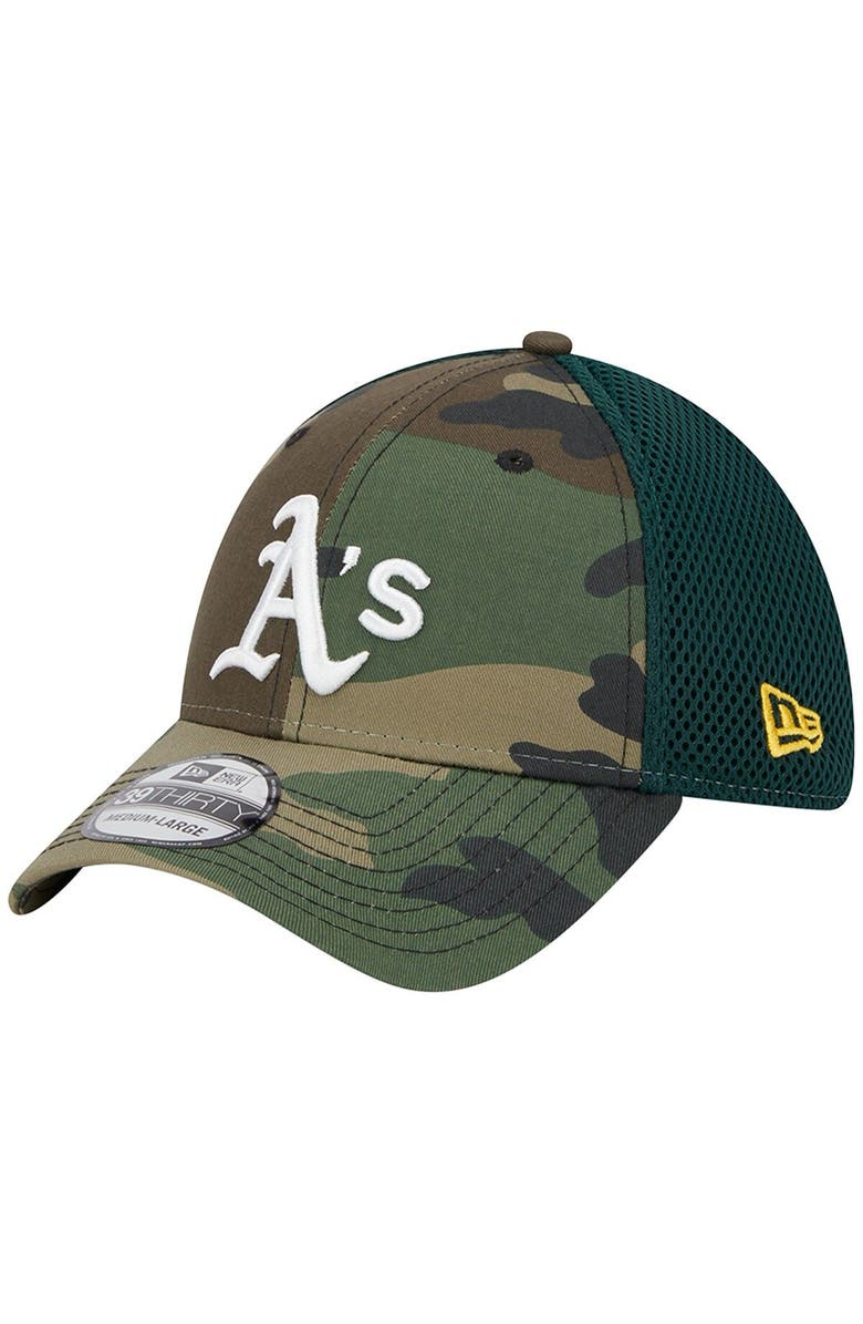 New Era Men's New Era Camo Oakland Athletics Team Neo 39THIRTY Flex Hat, Main, color, 