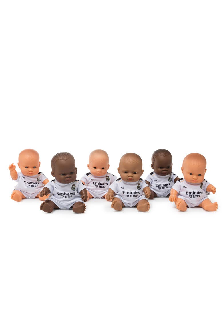 8 1/4 inch Baby Boy Doll with Real Madrid SoccerJersey, Alternate, color, Medium Skin