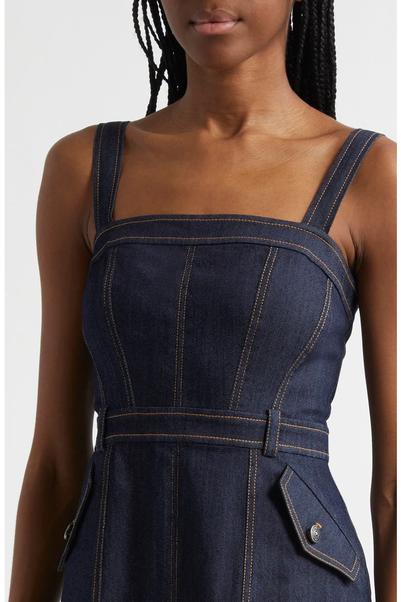 Malani Denim Midi Dress, Alternate, color, INDIGO