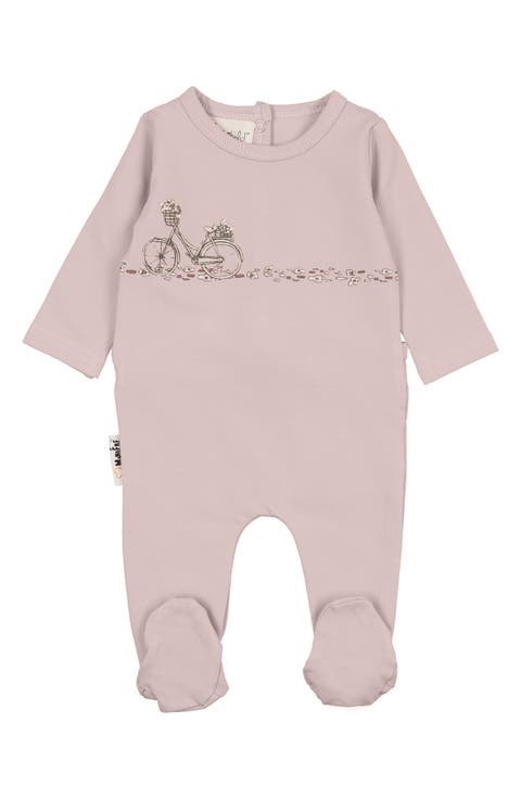 Ely's & Co Rib Cotton - Pocket Full of Flowers Footie & Hat - Flowers/Blush