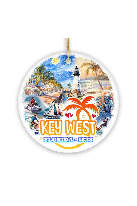 Key West Florida 1828 Waterfront Ornament - Version 2